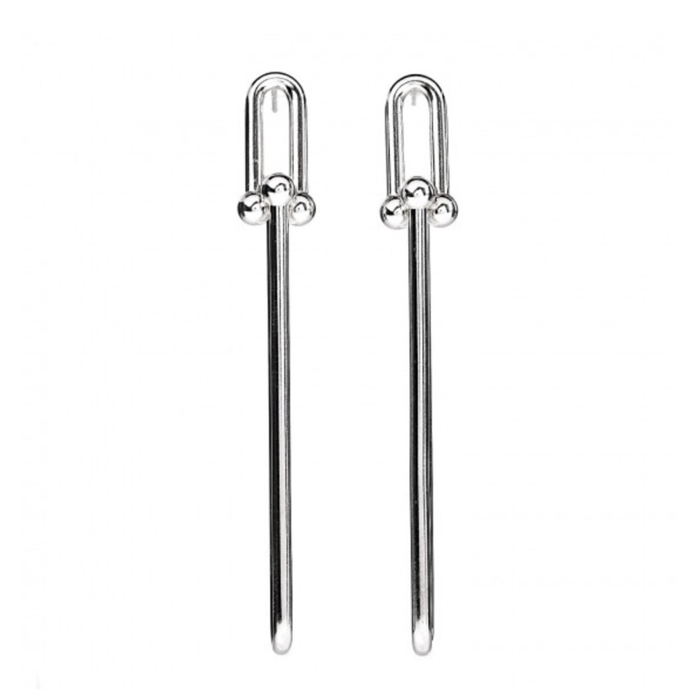 TIFFANY & CO 
City HardWear Long Link silver Earrings.